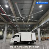 Generador de Flujo de Aire Industrial de 24 pies, IE5 PMSM de Accionamiento Directo, Ventilador de Techo Grande de 7.3m, IP66 para Plantas de Manufactura, Talleres Metálicos, ETL