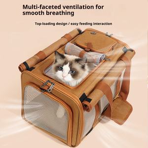 Il nuovo zaino per auto portatile di grande capacità per animali domestici in Nylon traspirante Yue Bai coniglio borsa con cerniera solida pieghevole - Product Image 4