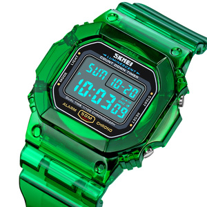 Skmei 1999 original reloj <span class=keywords><strong>LE</strong></span> light montre électronique 50m chronographe analogique led numérique transparent montres de sport pour hommes - Product Image 1