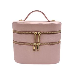 Trousse de Maquillage de Luxe en PU, Haute Qualité, Personnalisable, avec Fermeture Éclair, Organisateur de Pinceaux et Cosmétiques, Miroir Inclus, Plusieurs Options Disponibles - Product Image 1