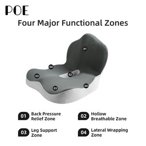 Cojín de Asiento Integrado con Soporte Lumbar y de Cadera de Espuma Viscoelástica con Técnica de Costura para Alivio de Espalda y Glúteos - Product Image 4