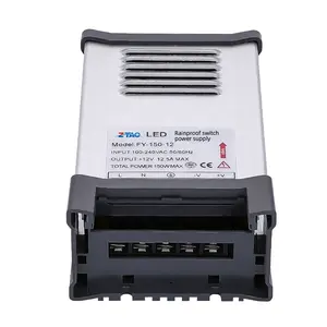 Factory Price 150w 12v Outdoor Rain Proof Power adapters 220v Ac to 12v Dc power supply for 12v led drivers