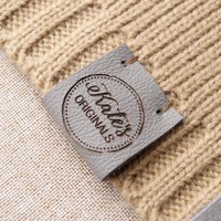 Étiquette pliable personnalisée en cuir véritable écologique pour foulards, sacs, chaussures, vêtements, avec logo en relief