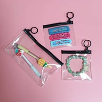 Sac de rangement pour câbles de données en PVC transparent avec languette de traction, sac auto-scellant, sac à fermeture éclair pour papeterie, emballage de bijoux, sac de voyage