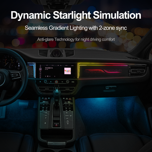 Éclairage d'ambiance pour voiture Rhythm, 64 couleurs, doux pour les yeux, pour <span class=keywords><strong>Porsche</strong></span> <span class=keywords><strong>Macan</strong></span> 2014 2024, accessoires de rénovation intérieure - Product Image 4