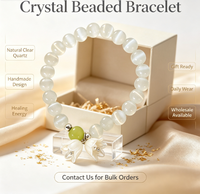 Bracelet LS&J tendance et original pour fille, avec perles, cristaux et strass, motif fleurs de muguet et tulipes roses, un cadeau unisexe frais et mignon