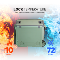 Glace en plastique isolée 32l 150l Grande glacière de pêche avec roues Glacière dure