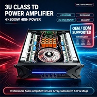 Amplificateur de puissance professionnel de classe TD 3U (4X2000W RMS) adapté aux KTV, aux concerts et aux bars (OEM/ODM, logo personnalisé disponible)