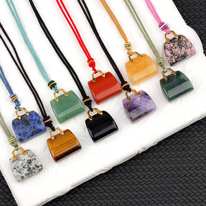 Mini Mochila de Colores con Piedras Preciosas, Collar de Cuerda Tejido a Mano con <span class=keywords><strong>Cadena</strong></span> de Cuerda Colorida, Ideal para Uso Diario, Accesorios para Mujeres y Hombres - Product Image 2