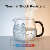 Jarra de Vidrio de Borosilicato de Alta Calidad de 450ml y 550ml, Tejida a Mano con Ratán, Transparente, para Café de Goteo, Uso Doméstico, Venta al por Mayor