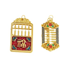 Colgante de Ábaco de Esmalte Dorado Antiguo, Aleación de Zinc, Cadena para Suéter Unisex, Joyería, Accesorio de Regalo - Product Image 5