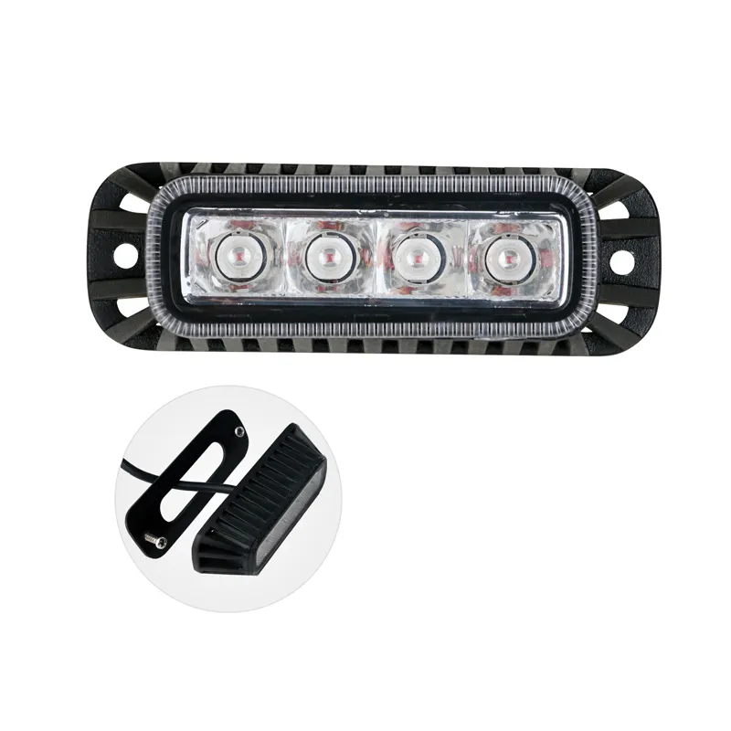 12V 24V 4 Led Strobe Waarschuwingslampje Grille Knipperlicht Bar Vrachtwagen Auto Baken Lamp Amber Rood Wit Verkeerslicht