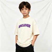 T-shirt ALCLEVER 245 g/m² en coton, col rond, épaules tombantes, streetwear oversize pour enfants, personnalisable DTG DTF, logo OEM