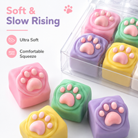 Jouet anti-stress en silicone en forme de patte de chat, style clavier mécanique