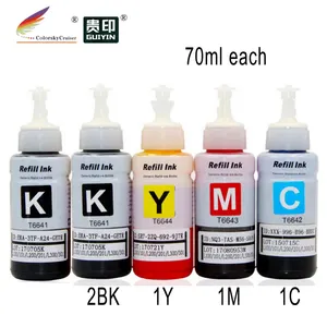 Refill Dye Inkt Fles Voor Epson 664 T664 T6641 Ecotank L396 L495 L395 L380 L375 L575 L565 L850 L455 L110 l355 70Ml Multipack
