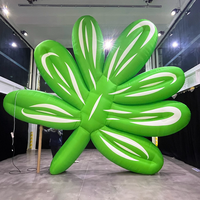 Décorations gonflables pour jardin botanique de 11,5 pieds, modèle de plante gonflable, feuilles vertes gonflables avec lumière LED