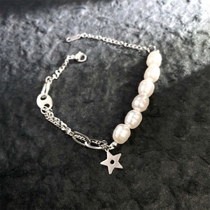 European and American Cross-Border Jewelry Creative Minimalist Five-Star <b>Pearl</b> Design 18K Plated <b>Bracelet</b> - Product Image 3