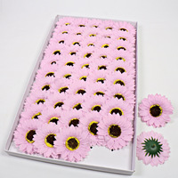 QY Großhandel Blumendekoration für Zuhause Geschenk Floristik Handgemachte Bouquet-Materialien 8,5cm Künstliche Duftende Blumenseife Sonnenblumenkopf