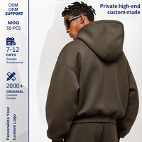 Sweat à capuche épais en coton 500 g/m² pour homme, coupe oversize, coupe courte, épaules tombantes, avec logo personnalisé