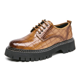 Zapatos de cuero informales para hombre, zapatos de vestir de cuero charol de estilo británico con punta redonda para boda, novio, fiesta de negocios, zapatos Oxford formales - Product Image 6