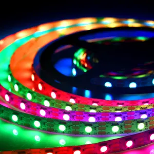 WS2812B 5050 RGB Flex LED Strip Light DC5V Digital RGB SK6812 LED Strip LC8812B não-impermeável levou tira iluminação