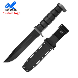 Couteau Tactique Militaire Noir – Camping, Randonnée, Survie, Avec étui