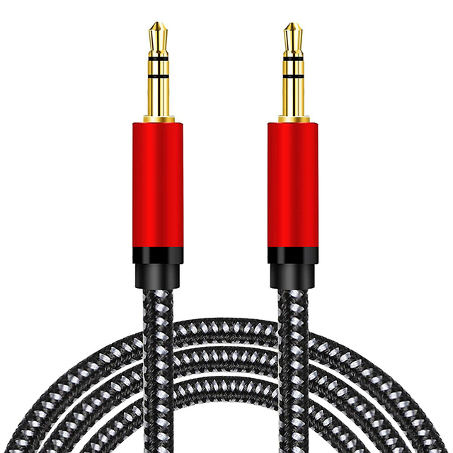 Premium 3.5MM Male to Male Nylon Braided Aux Cable Stereo Audio Auxiliary Jack Cord for Car Speaker Headphone MP3 Player