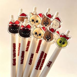 Custom Durable <b>Acrylic</b> Cartoon Characters 0.7mm Gel Ballpoint <b>Pen</b> with Silk Screen Printing for Business Promotion - Product Image 1