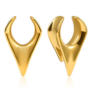 Neues Design spitzenohrsattel 18K Gold plattiert Ohrstöpsel Messgeräte Ohrringe Ohr Piercing Schmuck - Product Image 1