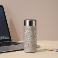 Bouteille d'eau de luxe en titane à effet givré, double paroi sous vide, mini thermos de voyage léger, tasse saine, maintien thermique 12 heures