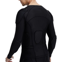 Chemises de protection corporelle pour enfants, t-shirt de Compression rembourré à manches longues, protection de la poitrine sur les épaules, combinaison pour le Football, le basket, le Rugby