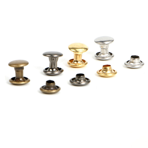 Rivet décoratif en laiton personnalisé, tête de champignon, creux, à double capuchon, pour vêtements en cuir - Product Image 1