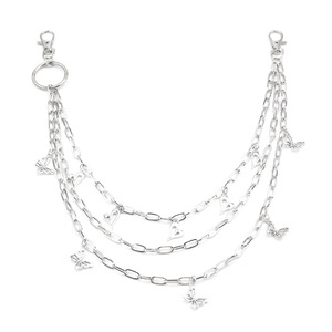 สร้อยคาดเอวหลายชั้น จี้รูปหัวใจผีเสื้อ โลหะผสม แฟชั่นลำลองสำหรับทุกเพศ - Product Image 5