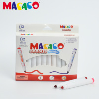 Stylos feutres lavables MACACO Doodles 12 couleurs, marqueurs sûrs et non toxiques pour le dessin et les projets d'artisanat des enfants