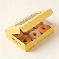 Boîtes en papier pour beignets en gros avec fenêtre, boîtes à mochi, boîtes en papier personnalisées pour biscuits, bonbons et gâteaux
