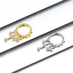 Nuovo Arrivo Eterna Metallo ASTM F136 Titanio Incernierato Segmento Clicker <span class=keywords><strong>Oro</strong></span> Anello Al Naso <span class=keywords><strong>Piercing</strong></span> <span class=keywords><strong>Trago</strong></span> Dell'orecchio - Product Image 5