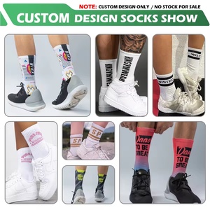 Wholesale Custom Logo Men's Running <b>Socks</b> Professional Quick Dry Knitting Crew Middle Tube Sport Sox With Logo for Sports - Product Image 6