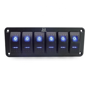 Panel de interruptores basculantes de 6 vías y 2 posiciones, impermeable, de 5 pines, <span class=keywords><strong>ON</strong></span>/OFF, precableado, 12V-24V, con interruptores LED marinos para coche, camión, barco, RV - Product Image 2