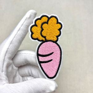 Patch brodé thermocollant en feutre écologique rose, motif caméra de dessin animé, radis, cloche, bougie, pour chaussures, chapeaux, décoratif - Product Image 3