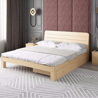 Modernes Kiefernholz-Plattformbett mit 2 Bettunterschubladen Massivholzrahmen Robust Platzsparend für Schlafzimmer Apartment Villa Hotel