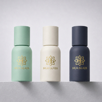 Flacon de parfum vide de 15 ml en verre rond court, avec bouchon noir, personnalisable, vente en gros, logo OEM disponible