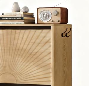 Fabrieksfabrikant Houten Schoenenkast Slanke Entree Opslag Met <span class=keywords><strong>2</strong></span> Neerklapbare Deuren Zijhaken <span class=keywords><strong>2</strong></span> Neerklapbare Compartimenten - Product Image 2