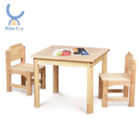 XIHA Montessori Table d'activités en bois Bureau d'étude pour enfants et chaise pour chambre et salle de bain Meubles de salle de jeux pour enfants d'âge préscolaire et maternelle