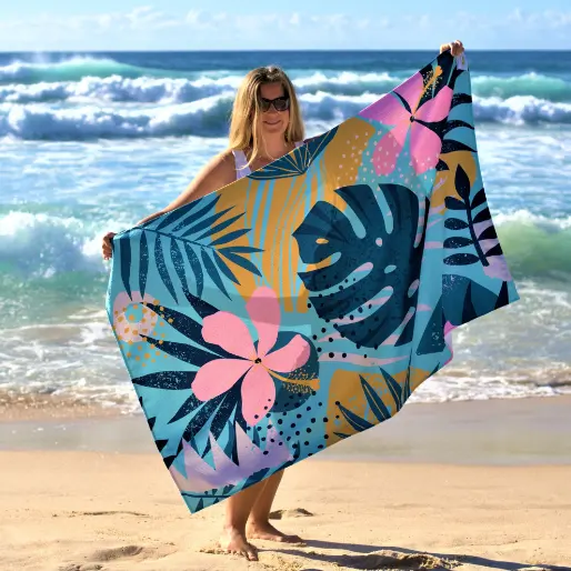 Hot Selling Quick Dry Microfiber Sublimation Beach Towel with Personalized Print Pattern