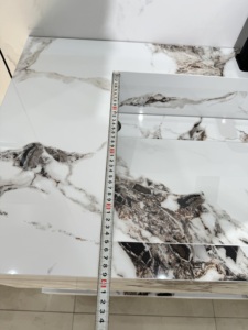 Meuble-lavabo de salle de bain mural moderne tendance 2024 en pierre frittée avec vasque simple et miroir intelligent - Product Image 4