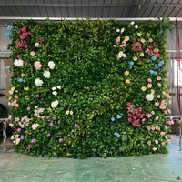 Mur végétal, décoration murale en herbe, panneau de plantes vertes artificielles, fleurs de pampa, mousse, herbe artificielle en plastique pour mur