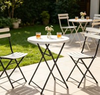 Table de bar ronde pliable en plastique moderne multi-usage pour repas en plein air, hôtel, villa, mariage et fête