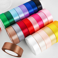Ruban en satin aux couleurs vives et solides, noyau en mousse, imprimé sur mesure pour la décoration de mariage, la Saint-Valentin, les gâteaux d'anniversaire, les fleurs, l'emballage de boîtes cadeaux