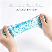 Mainan Es Batu Bentuk Keping Salju Estetis Tekstur Maltosa Jernih Seperti Kristal Bola Penghilang Stres Lambat Mengembang Mainan Sensorik Karet Unisex