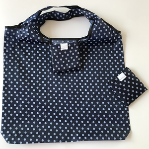 热升华印花定制圆点图案190T涤纶面料方形折叠袋环保可回收男女通用购物袋 - Product Image 2